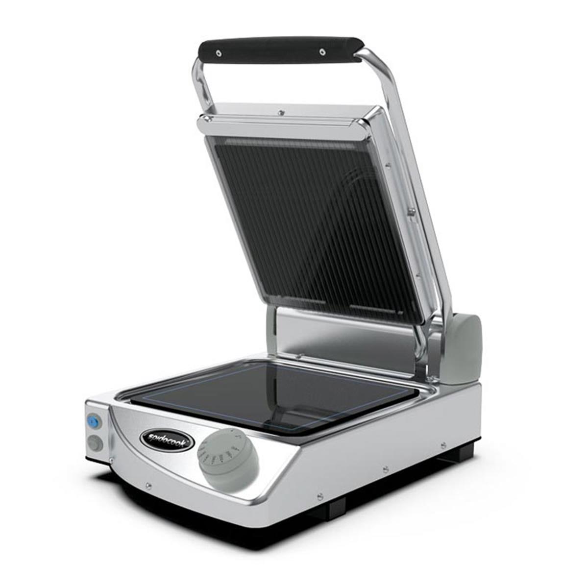 Spidocook SP 010 PR Tek Taraf Nervürlü Elektrikli Seramik Camlı Izgara & Tost Makinesi