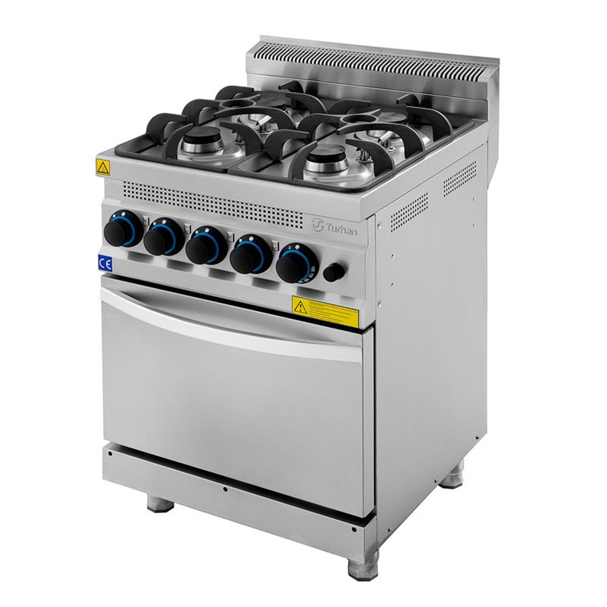 Turhan Çelik TC.6KUZ600 4'lü Gazlı Kuzine CE Belgeli600x630x850