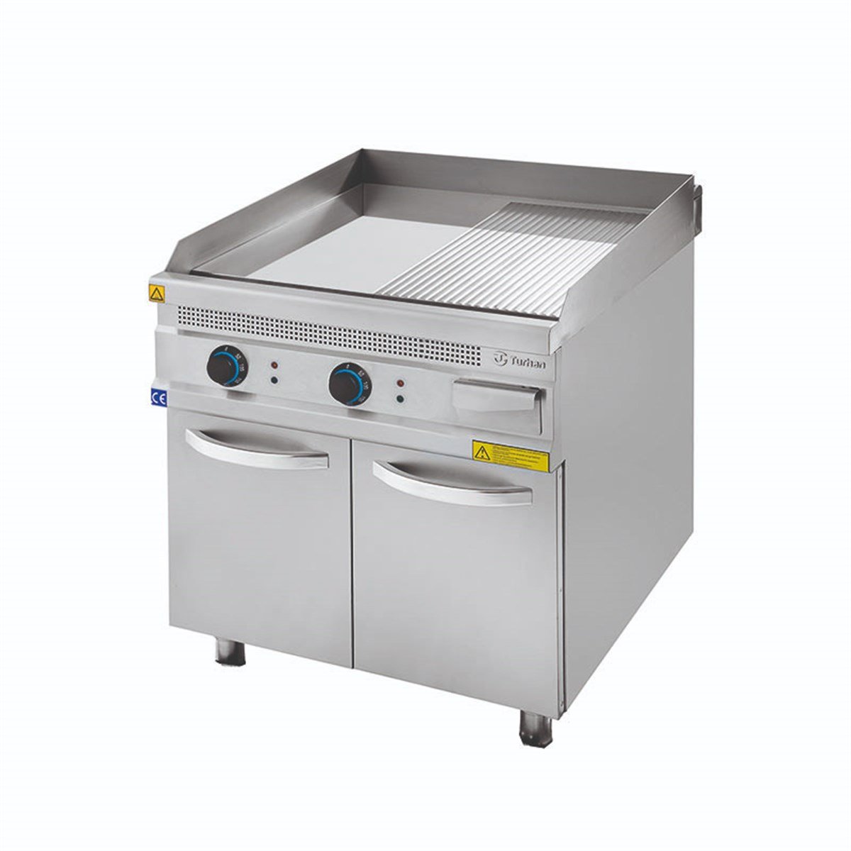 Turhan Çelik TC.9IEK800 80'lik Elektrikli Düz Pleyt Izgara Krom Kaplı Alt Dolaplı 800x930x850