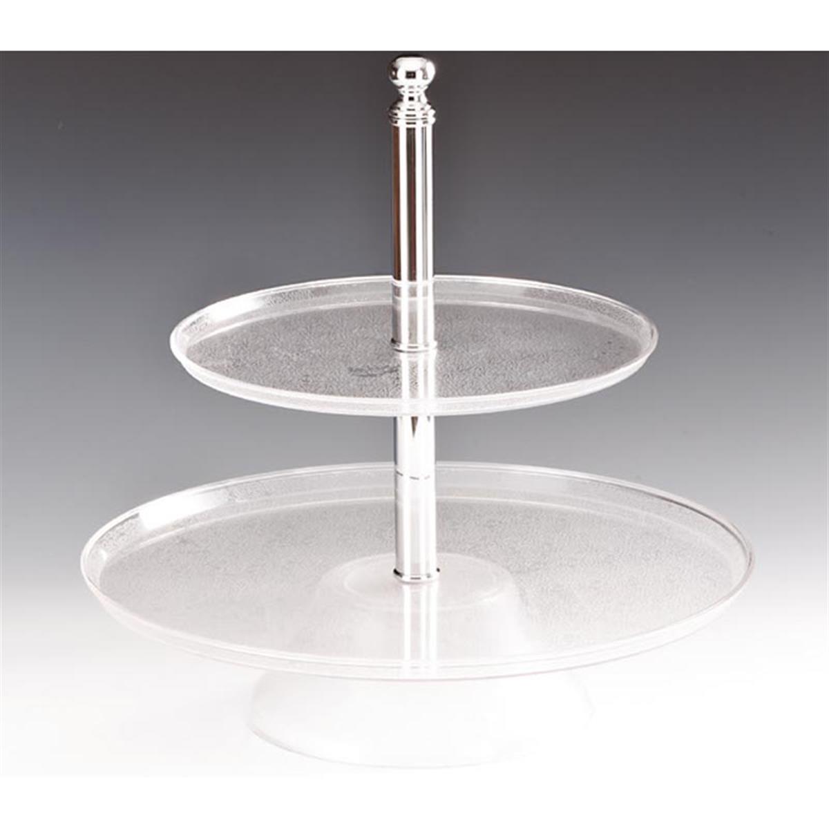 Zicco Zcb 01-P 2 Katlı Polikarbonat Pasta-Meyve Standı 25x35x37 Cm Şeffaf