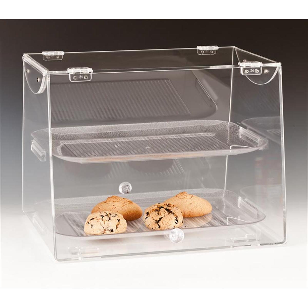 Zicco Zcp 106 P 2 Katlı Polikarbonat Tepsili Çift Kapaklı Teşhir Standı 40x36 Cm