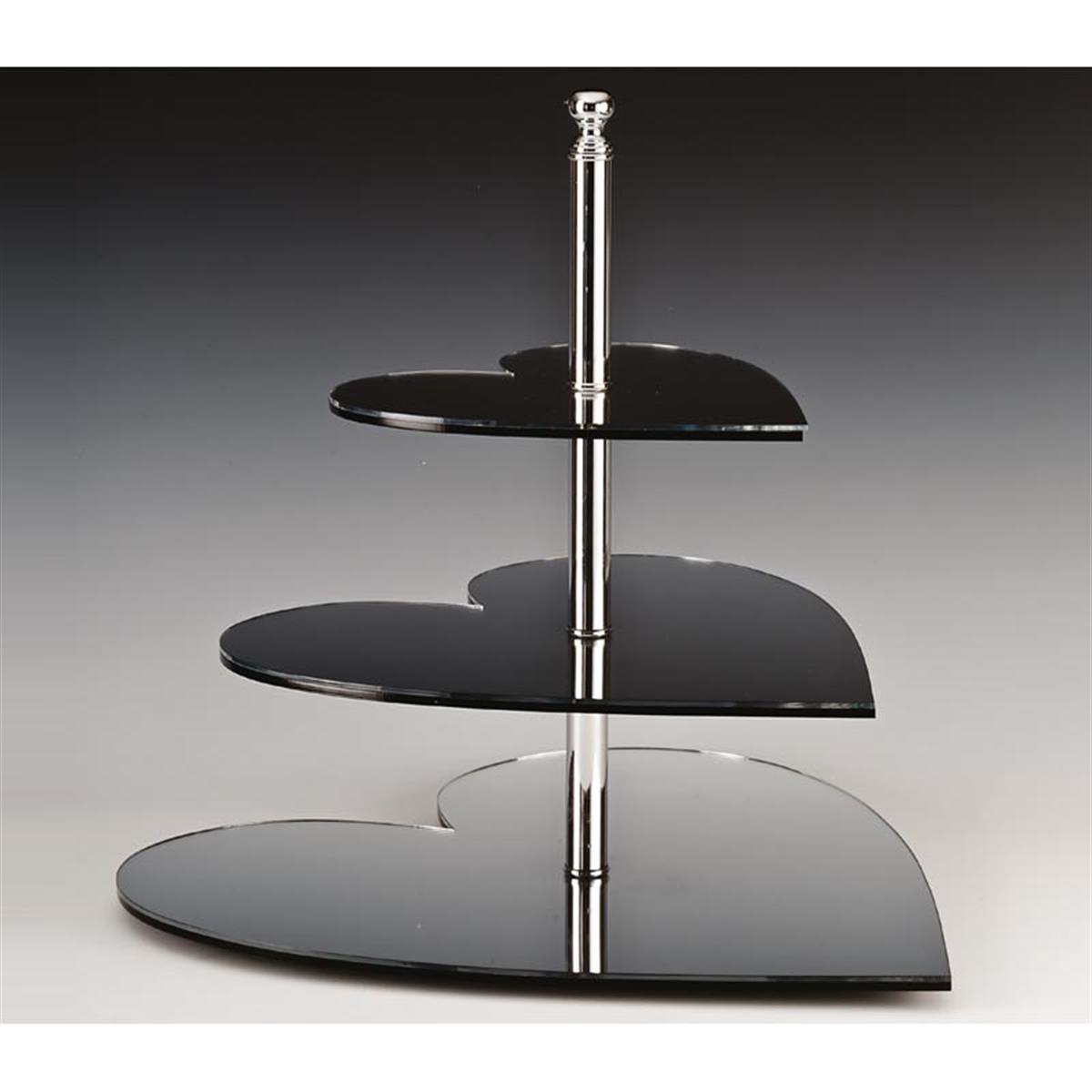 Zicco Zcp 117 Aynalı Teşhir Standı 3 Lü Kalpli 20x30x40x45 Cm