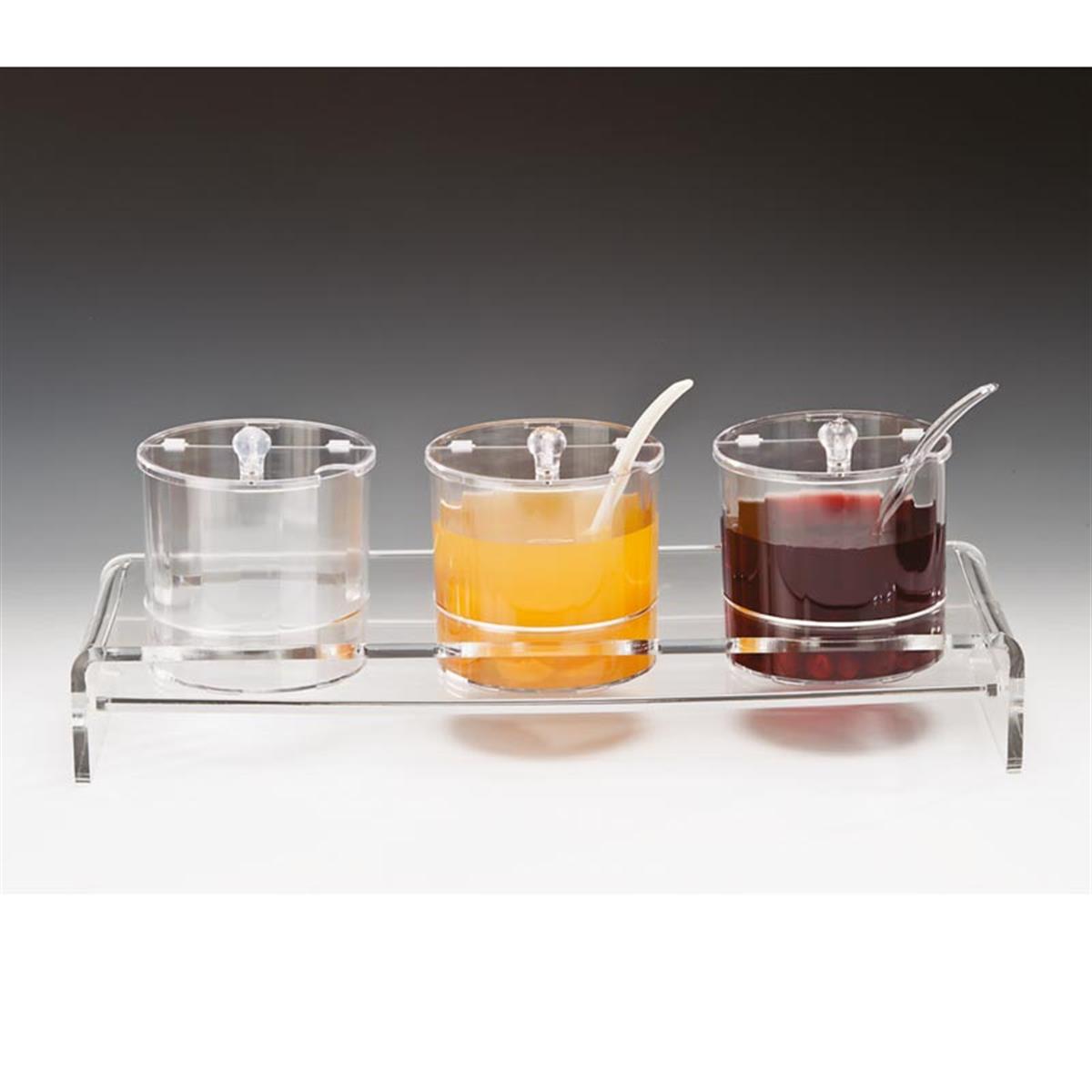 Zicco Zcp 200 3 Lü Kalın Standlı Polikarbonat Sosluk Reçellik Standı 1,5 Lt. 19,5x57x19 Cm