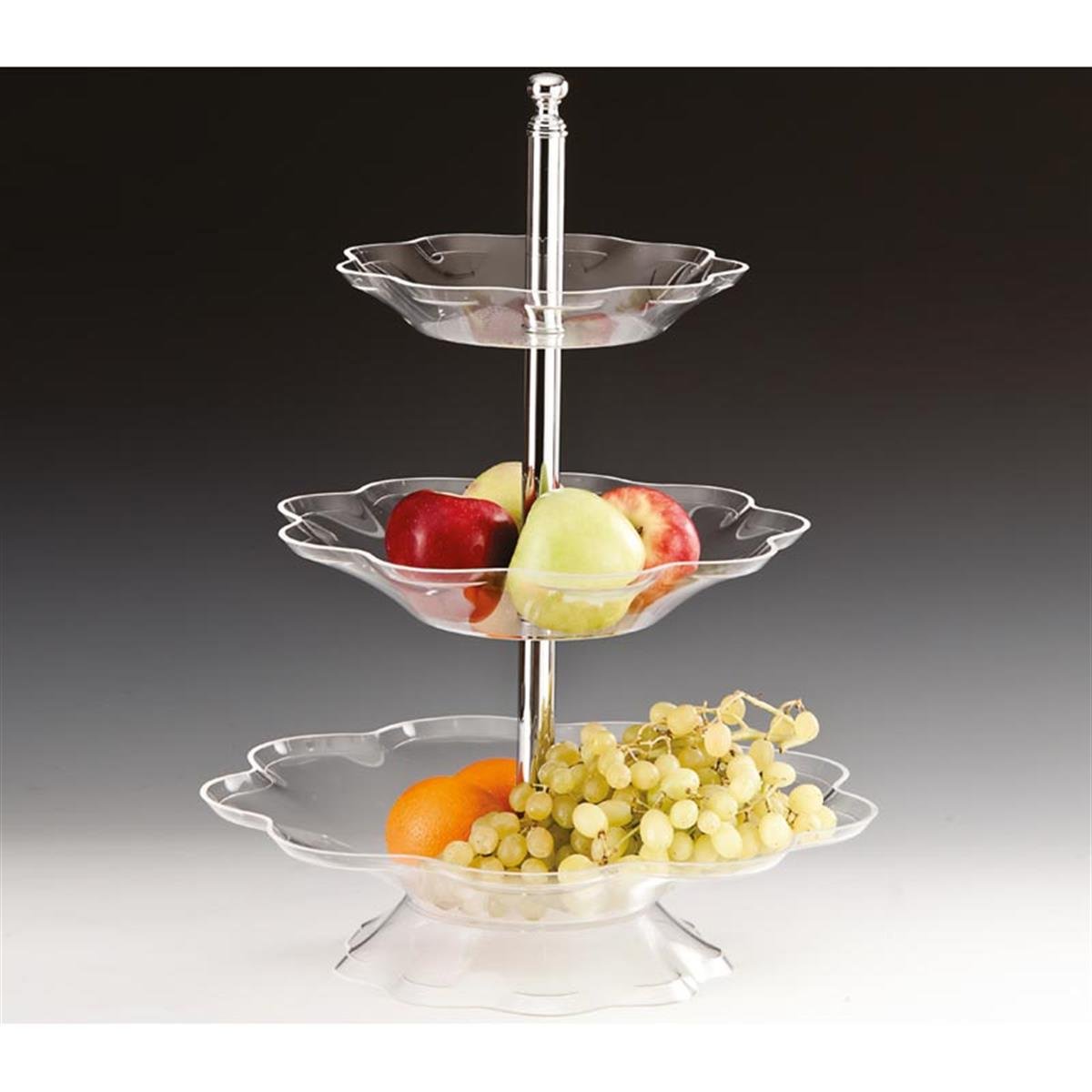 Zicco Zcp 345 3 Katlı Papatya Model Akrilik Stand (Şeffaf) R-25-30-40 H 55 CmZiccoAKN.ZCP 345