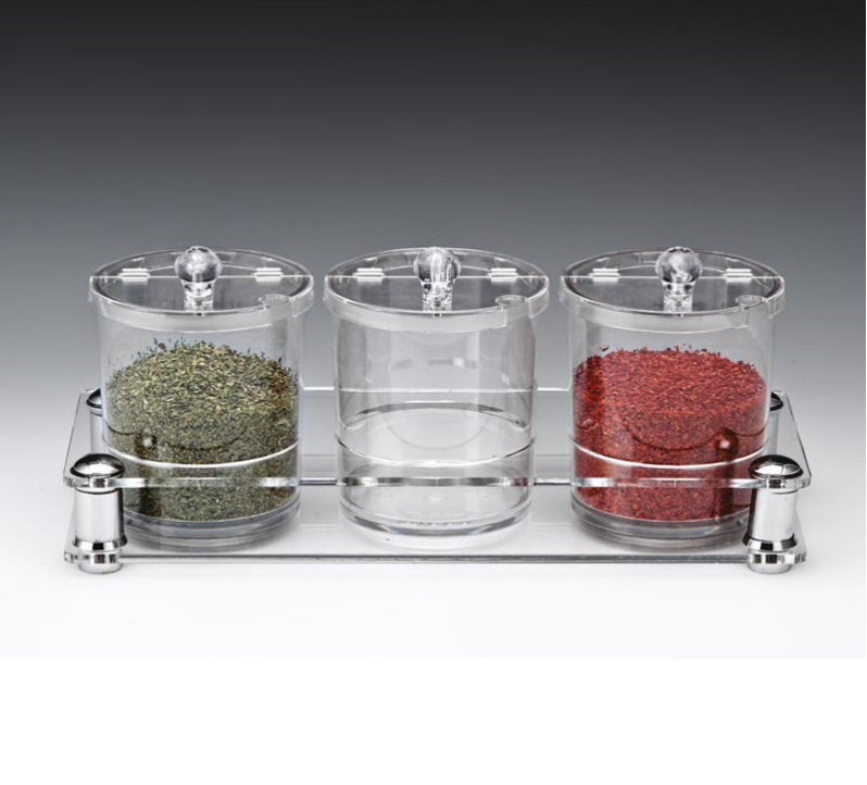 Zicco Zcp 528 Akrilik Standlı Pc Sosluk Reçellik Baharatlık Sosluk 3 'Lü 37*14* H 14 Cm