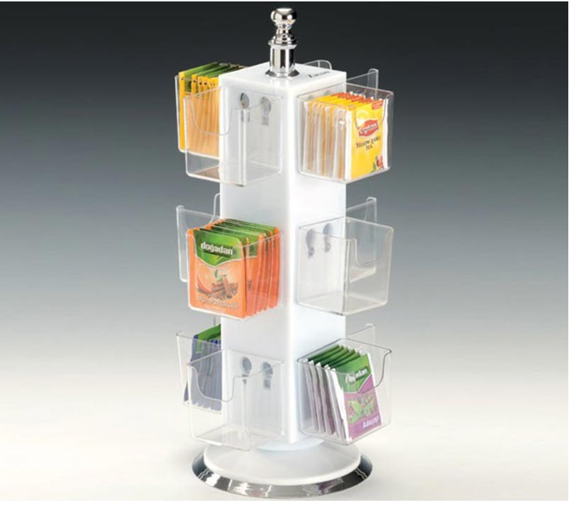 Zicco Zcp 651 Pc Gözlü Akrilik Poşet Çay Standı/12'Li-Döner H:36 Cm 