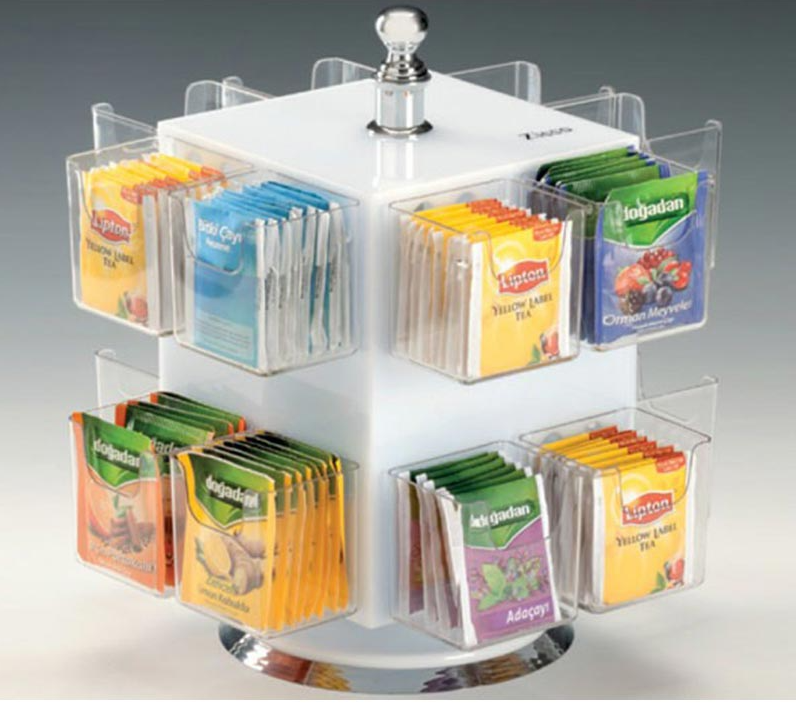 Zicco Zcp 652 Pc Gözlü Akrilik Poşet Çay Standı/16'Li-Döner H : 26 Cm