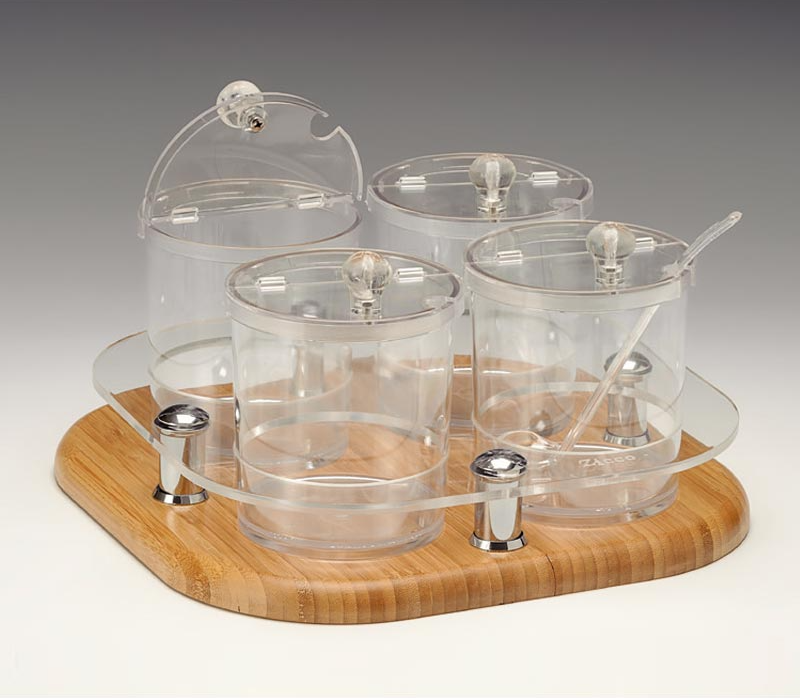 Zicco Zcp 698 Ahşap Altlı 4 Lü Sosluk Standı 30X30X17 Cm