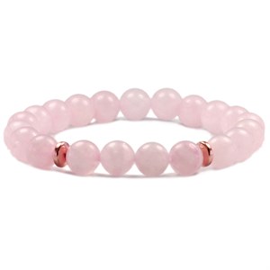 8 mm Pembe Kuvars Doğaltaş Bayan Bileklik