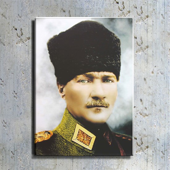 Atatürk Kalpaklı Üniformalı Portre Kanvas Tablo TBL1197TBL1197a