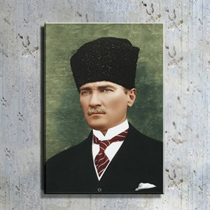 Atatürk Kalpaklı Takım Elbiseli Portre Kanvas Tablo TBL1198TBL1198a