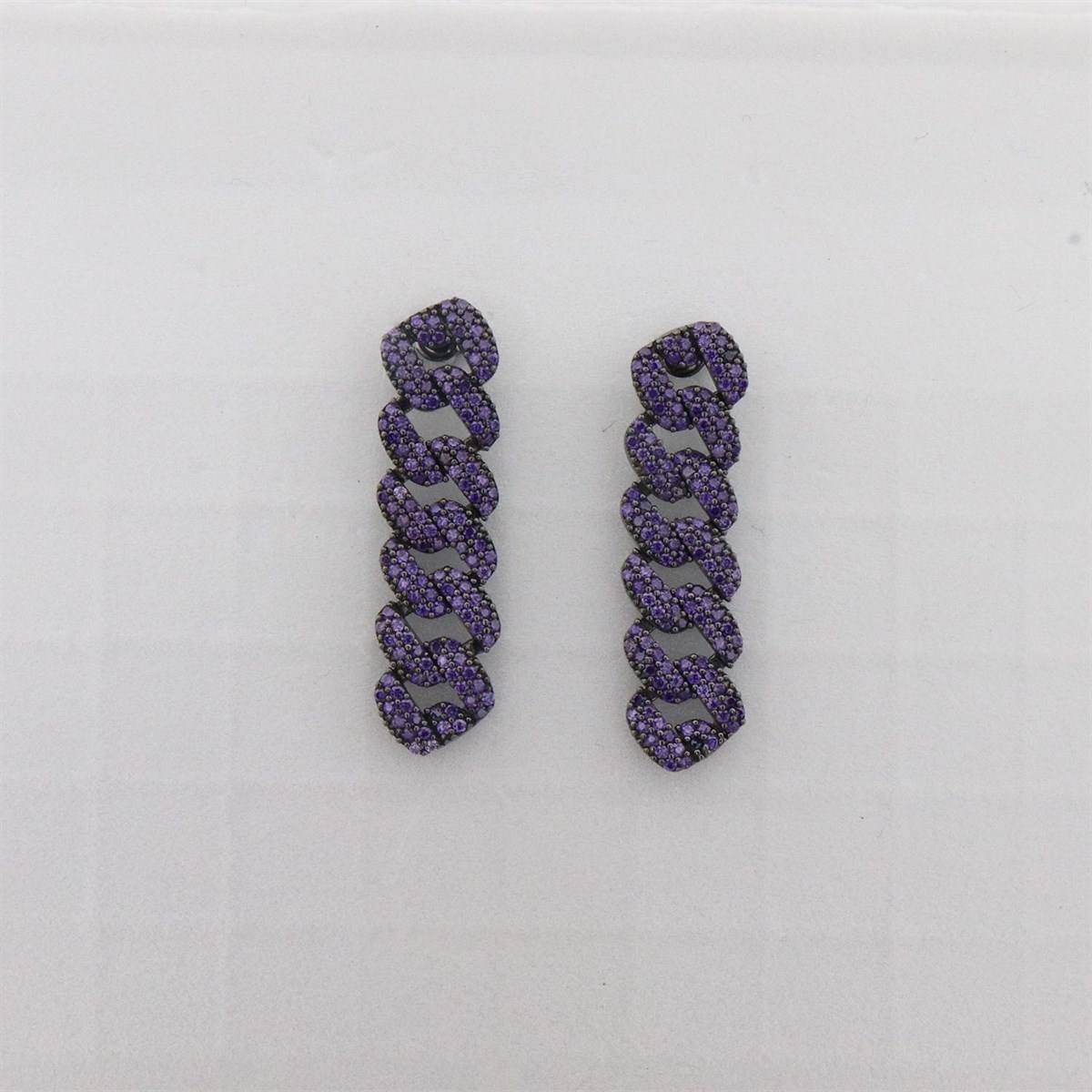 925 Ayar Gümüş Ametist Taşlı Gurmet Küpe