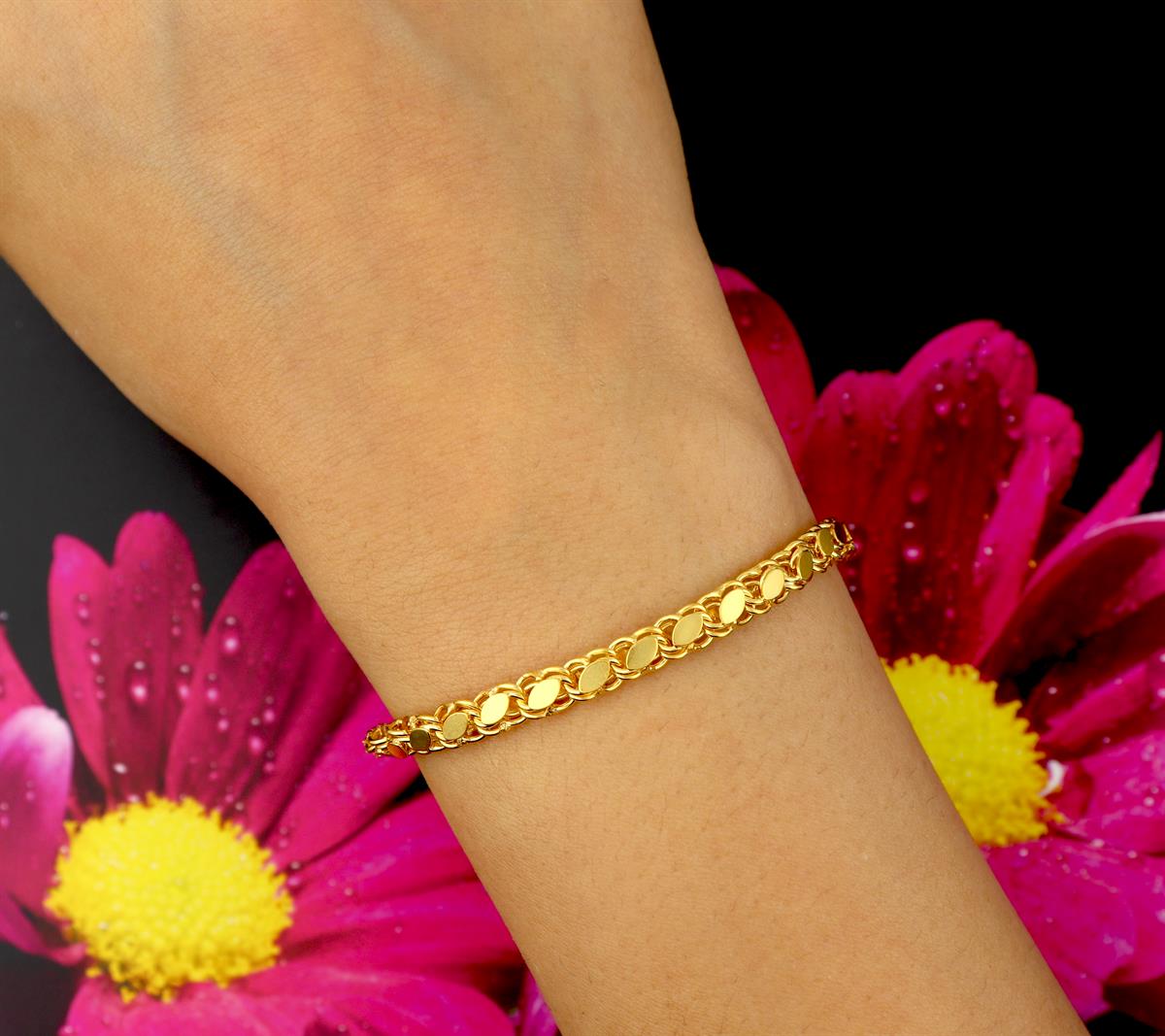 925 Ayar Gümüş Arpa Pullu Zincir Bileklik