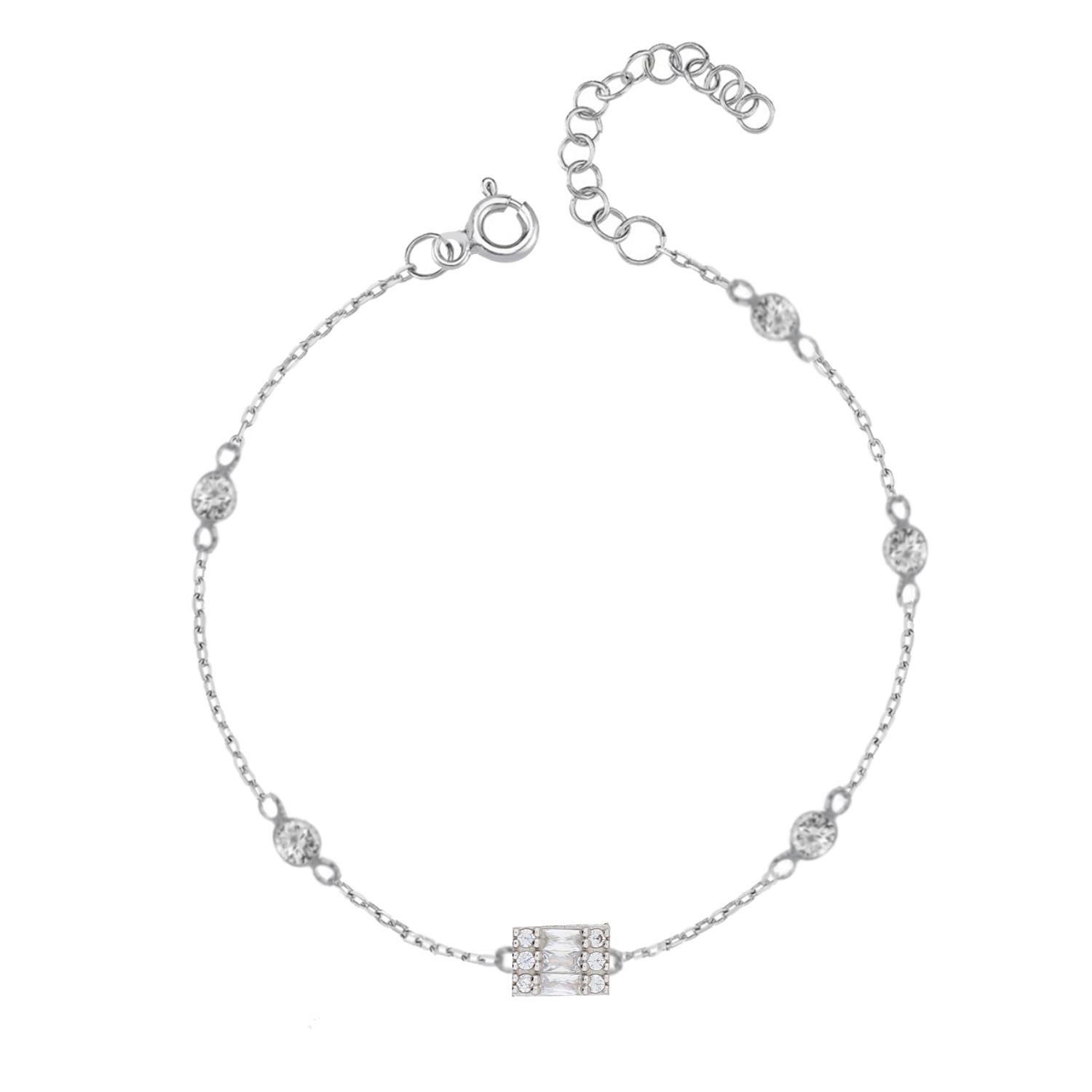 925 Ayar Gümüş Baget Detaylı Halhal