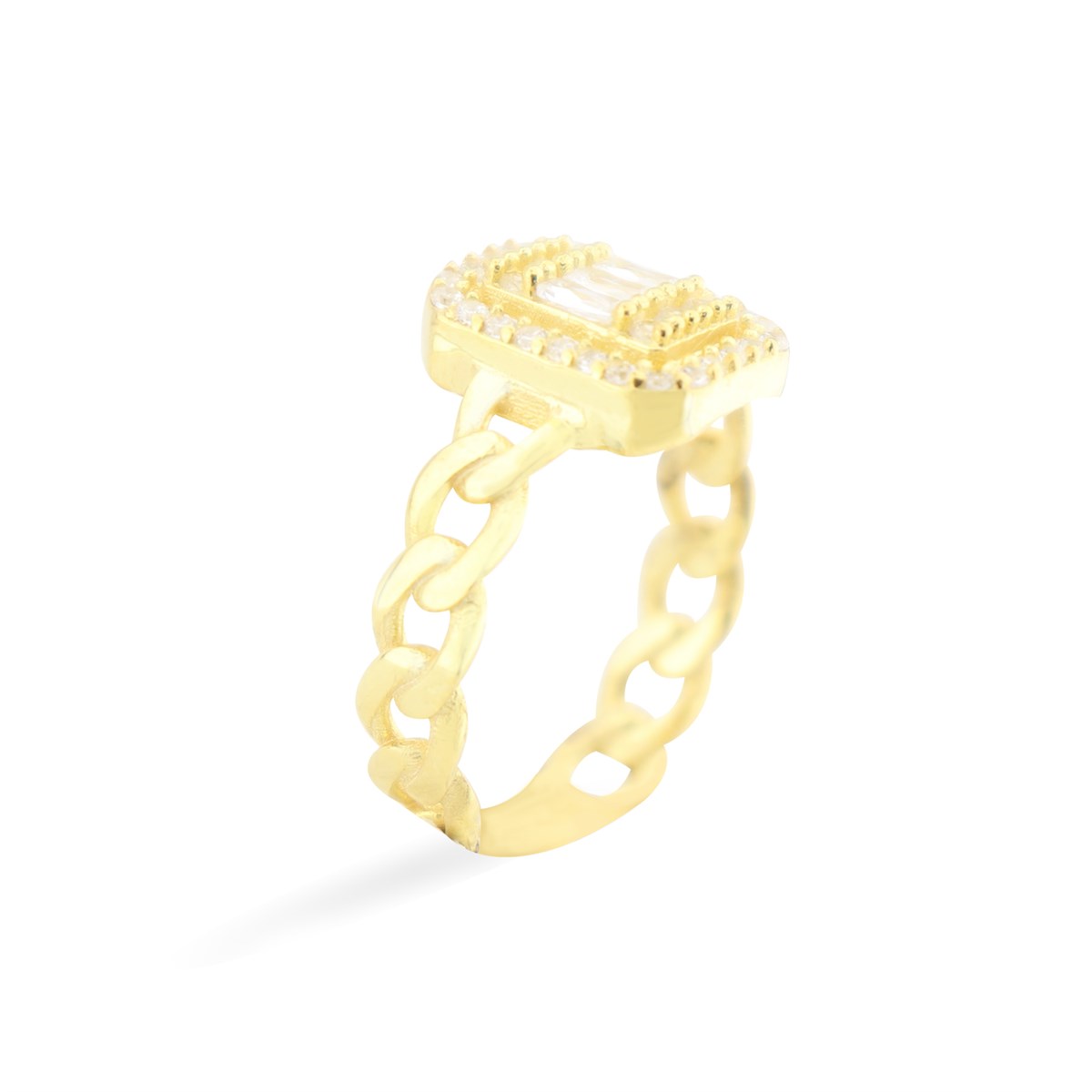 925 Ayar Gümüş Baget Takı Seti Altın Kaplama Zincir Detay