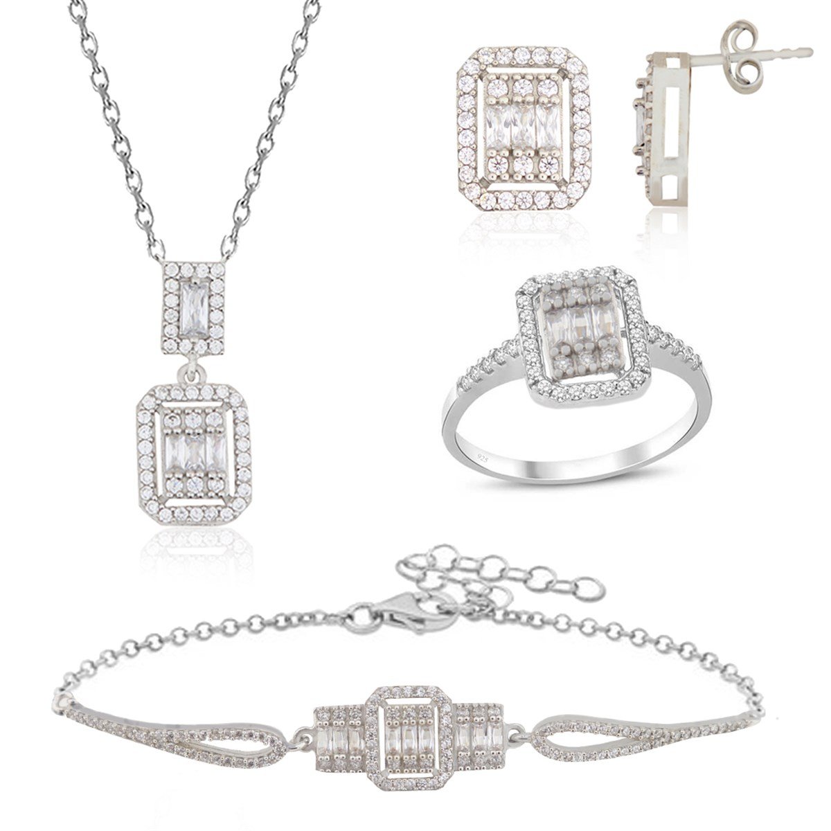 925 Ayar Gümüş Baget Zarif Set