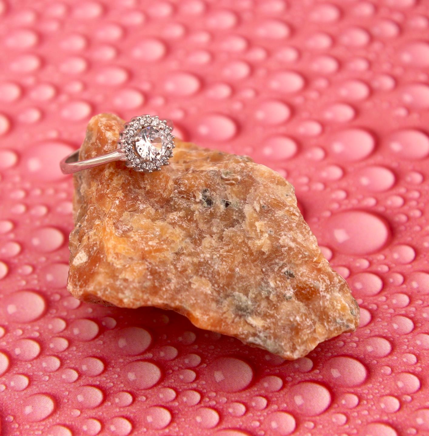 925 Ayar Gümüş Beyaz Yuvarlak Taşlı Anturaj Yüzük
