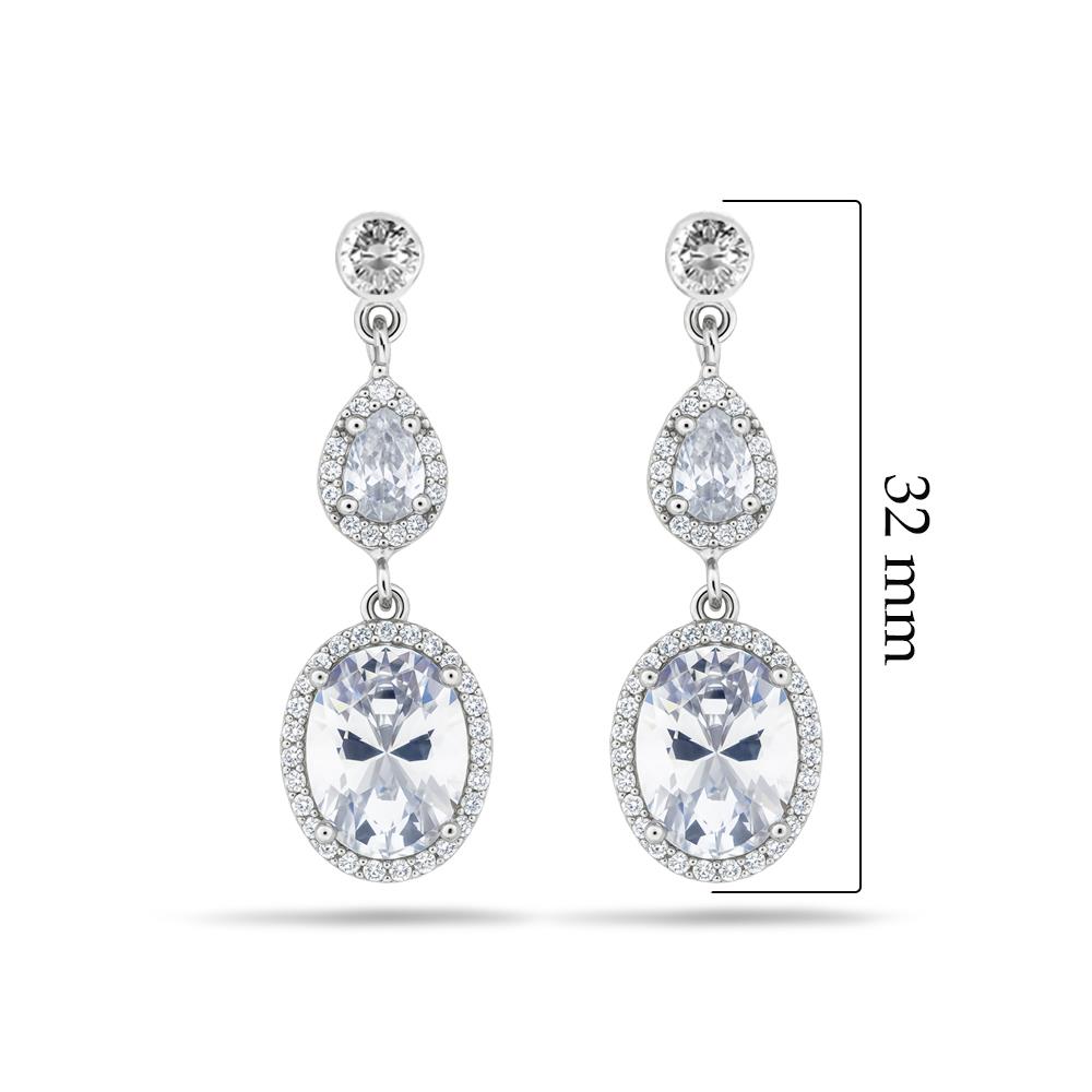 925 Ayar Gümüş Kristal Elegance Küpe