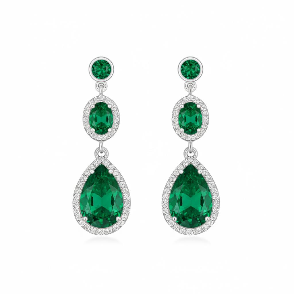 925 Ayar Gümüş Kristal Elegance Küpe