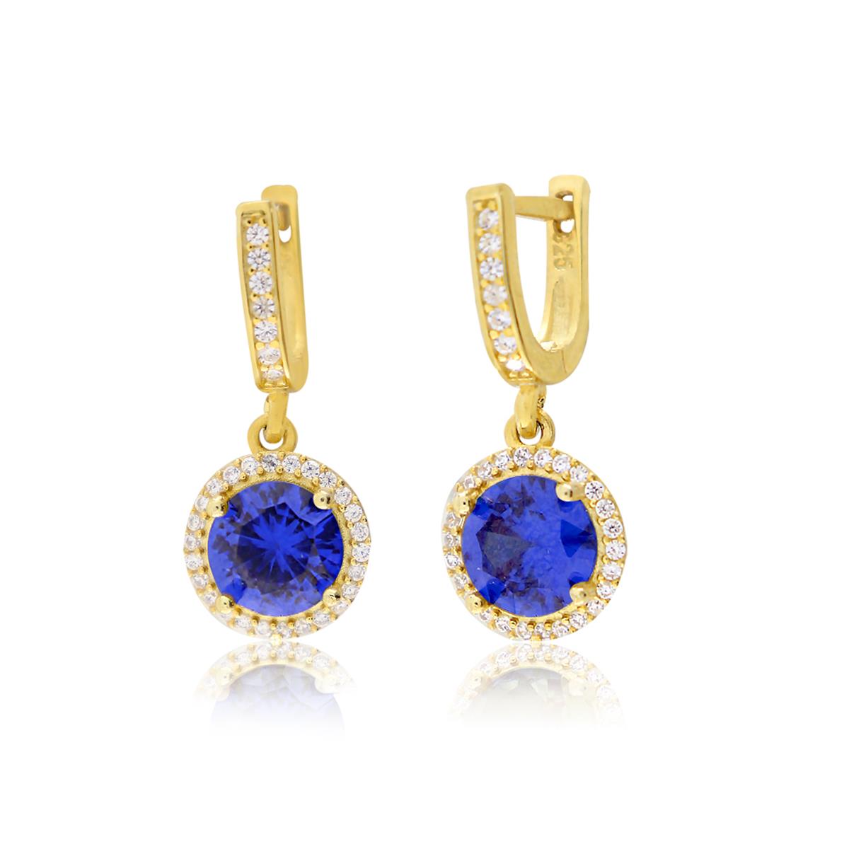 925 Ayar Gümüş Kristal Safir Taşlı Küpe