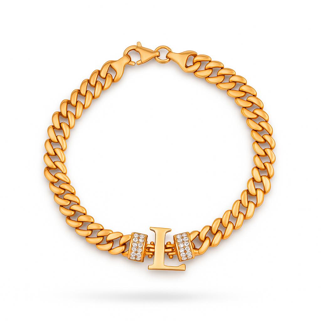 925 Ayar Gümüş L Harfi Bileklik