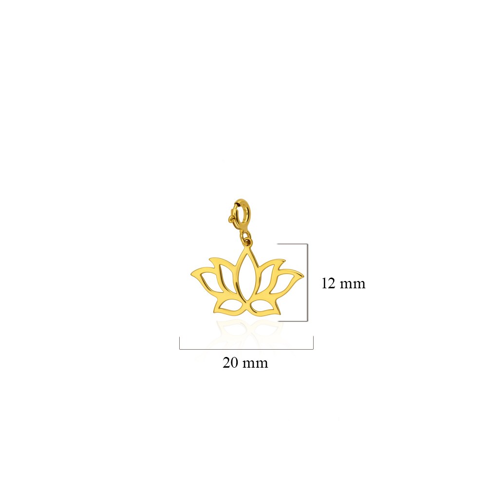 925 Ayar Gümüş Lotus Charm -  Kolye Ucu