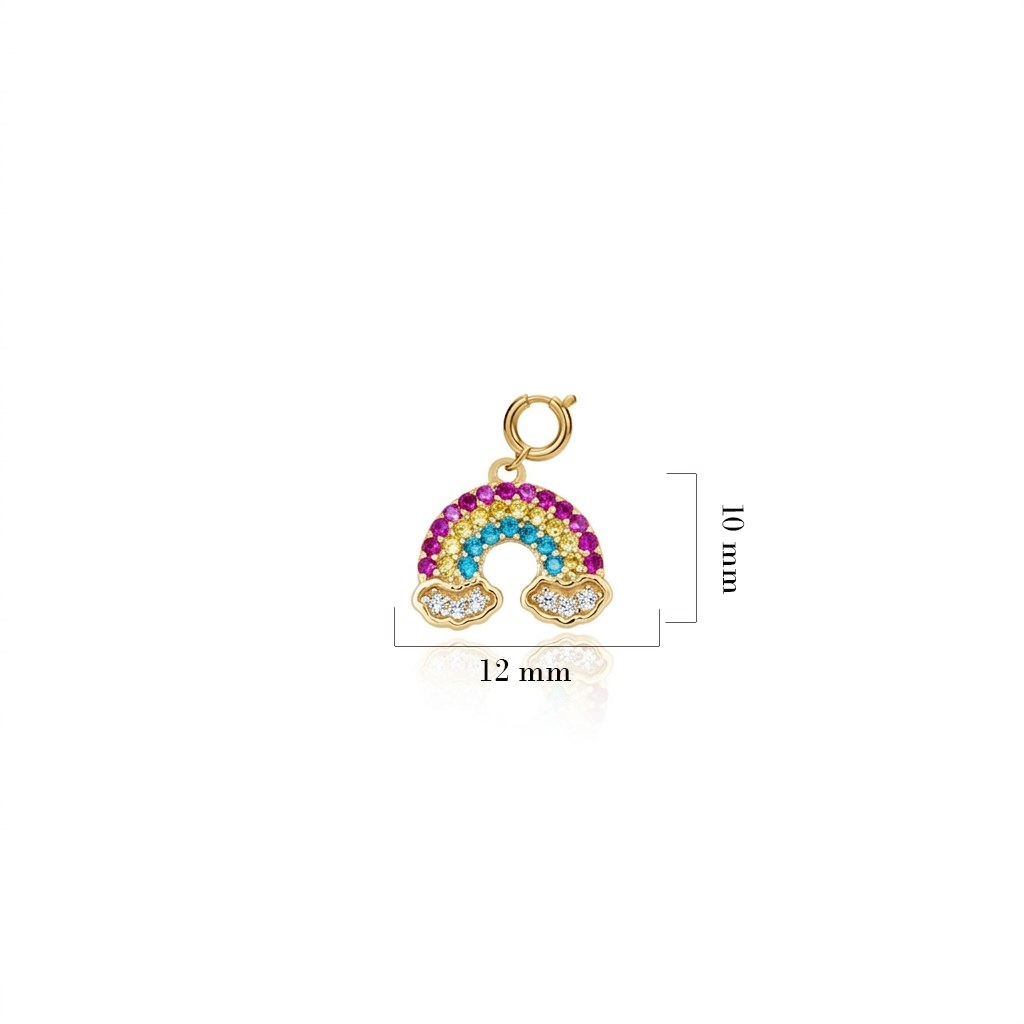 925 Ayar Gümüş Minimal Gökkuşağı Kolye Ucu - Charm