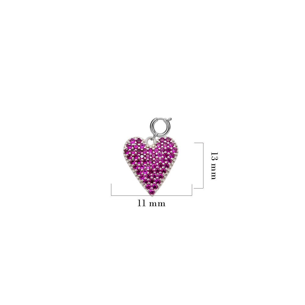 925 Ayar Gümüş Minimal Kalp Kolye Ucu - Charm