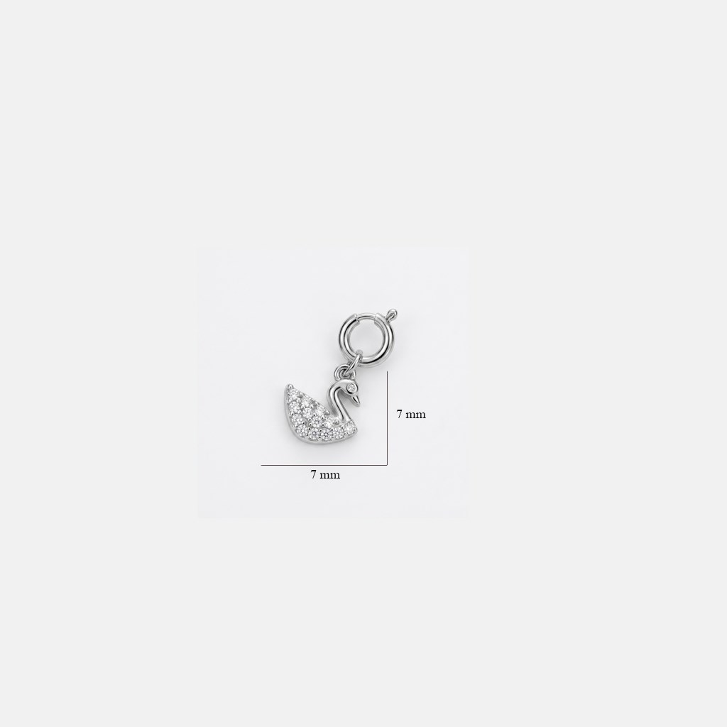 925 Ayar Gümüş Minimal Kuğu Charm Kolye Ucu