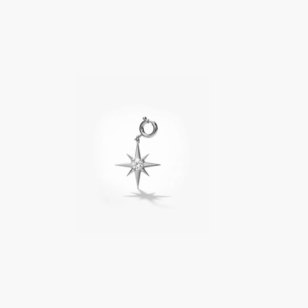 925 Ayar Gümüş Minimal Sirius Yıldızı Kolye Ucu Charm (kolye,bileklik ve şahmeran için uygundur)