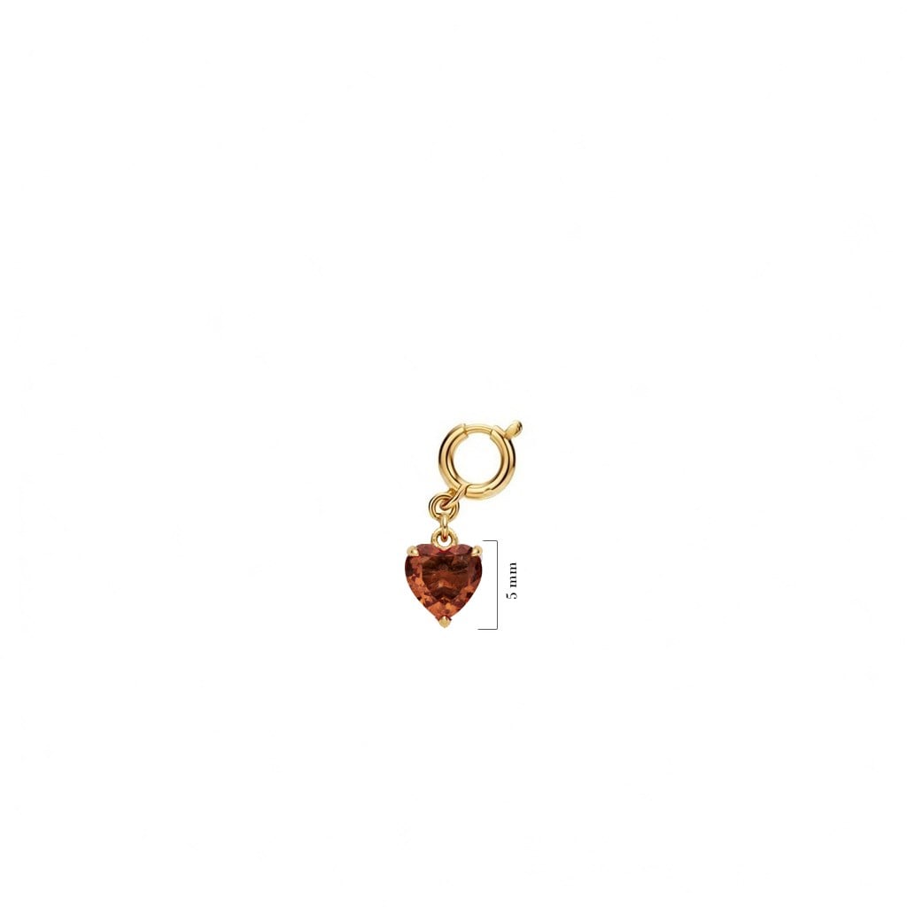 925 Ayar Gümüş Minimal Zultanit Kalp Kolye Ucu - Charm