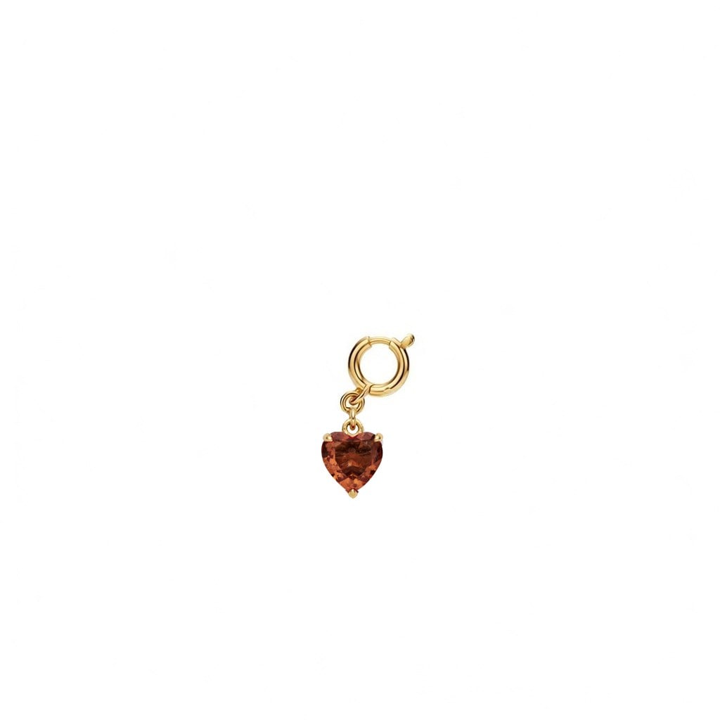 925 Ayar Gümüş Minimal Zultanit Kalp Kolye Ucu - Charm