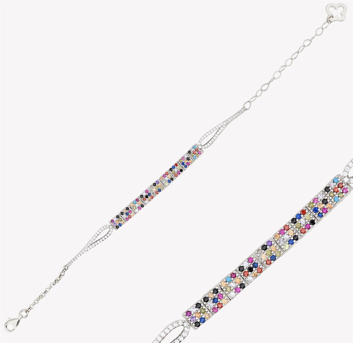 925 Ayar Gümüş Mix Taşlı Bileklik