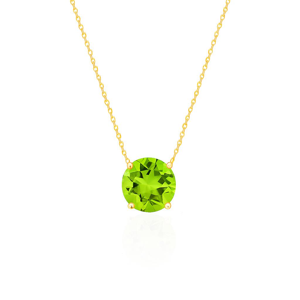 925 Ayar Gümüş Peridot Taşlı Kolye