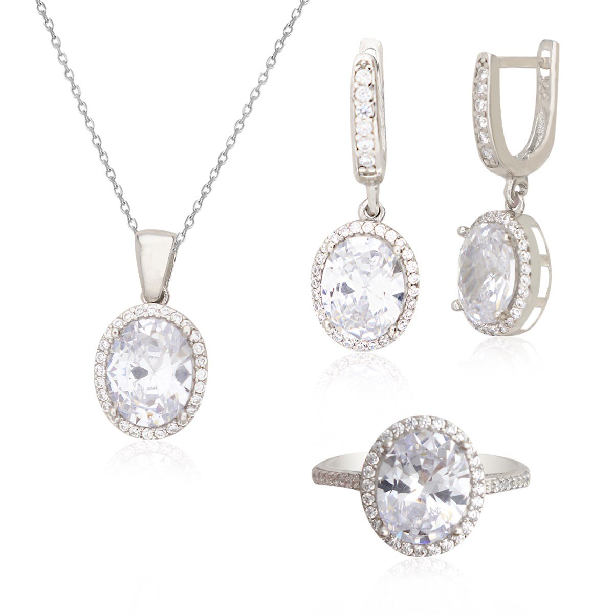 925 Ayar Gümüş Rodyumlu Takı Seti