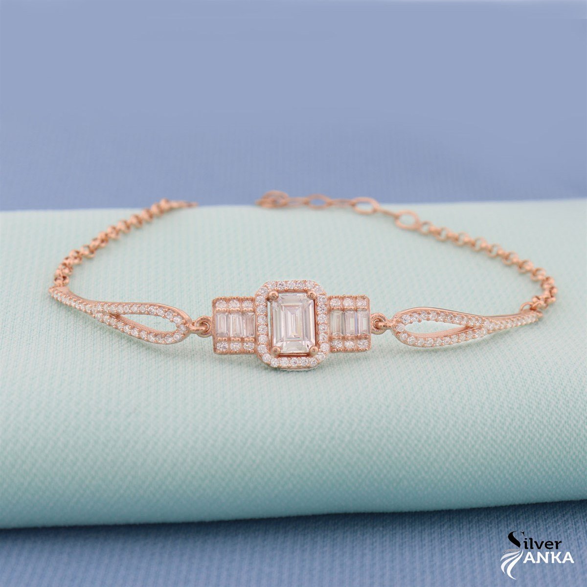 925 Ayar Gümüş Rose Baget Bileklik