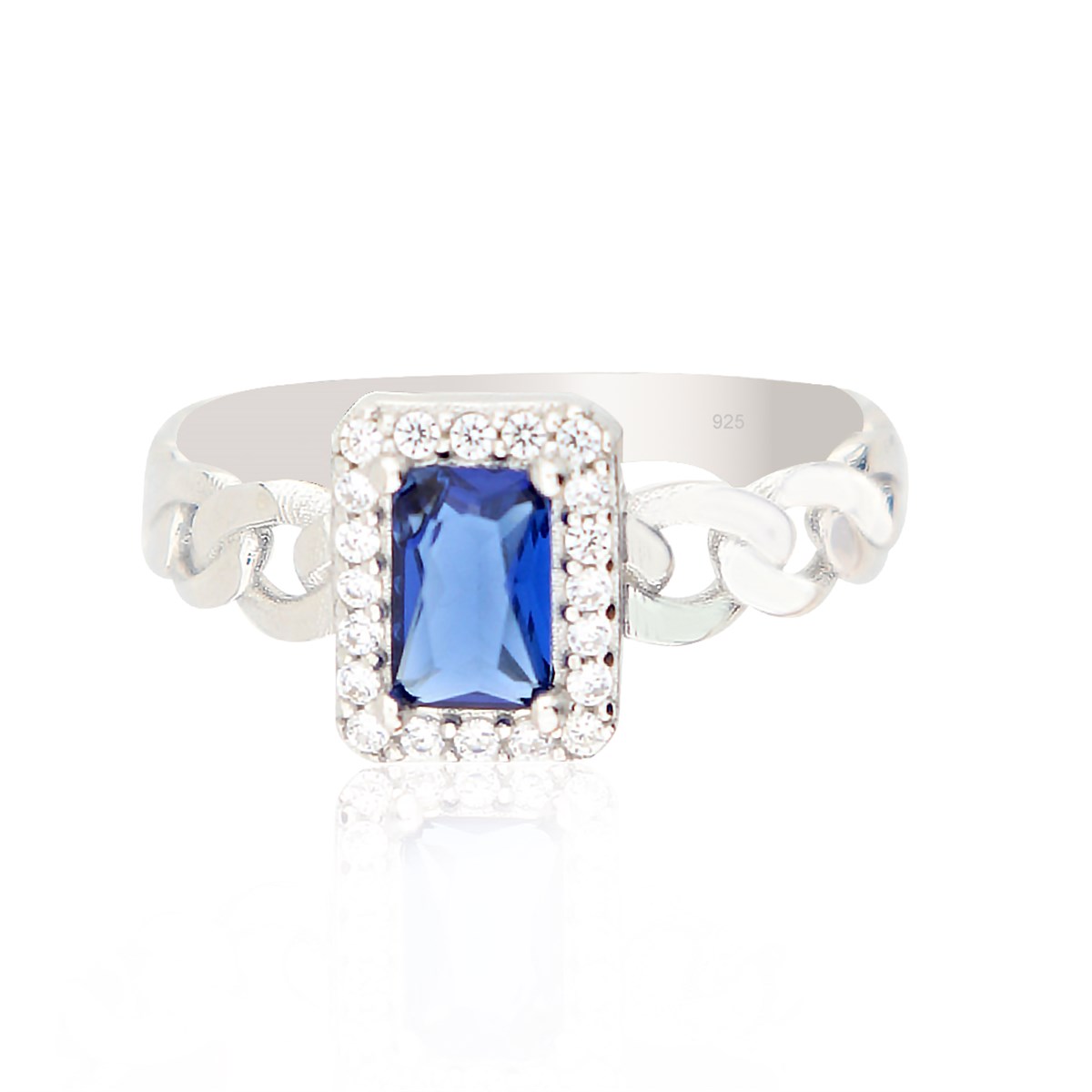 925 Ayar Gümüş Safir Baget Takı Seti