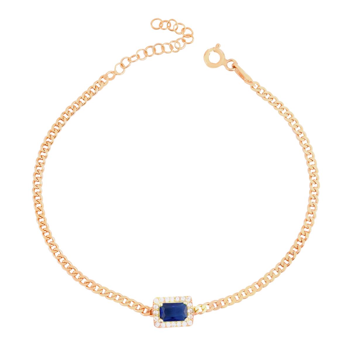 925 Ayar Gümüş Safir Baget Taşlı Gurmet Zincir Bileklik