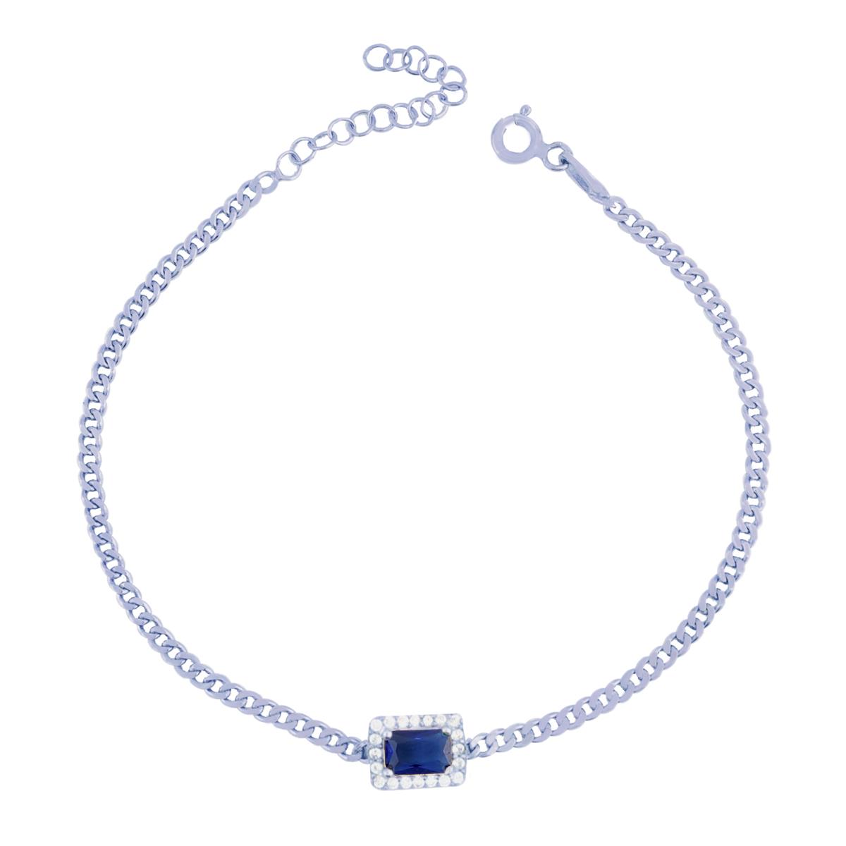 925 Ayar Gümüş Safir Baget Taşlı Gurmet Zincir Bileklik
