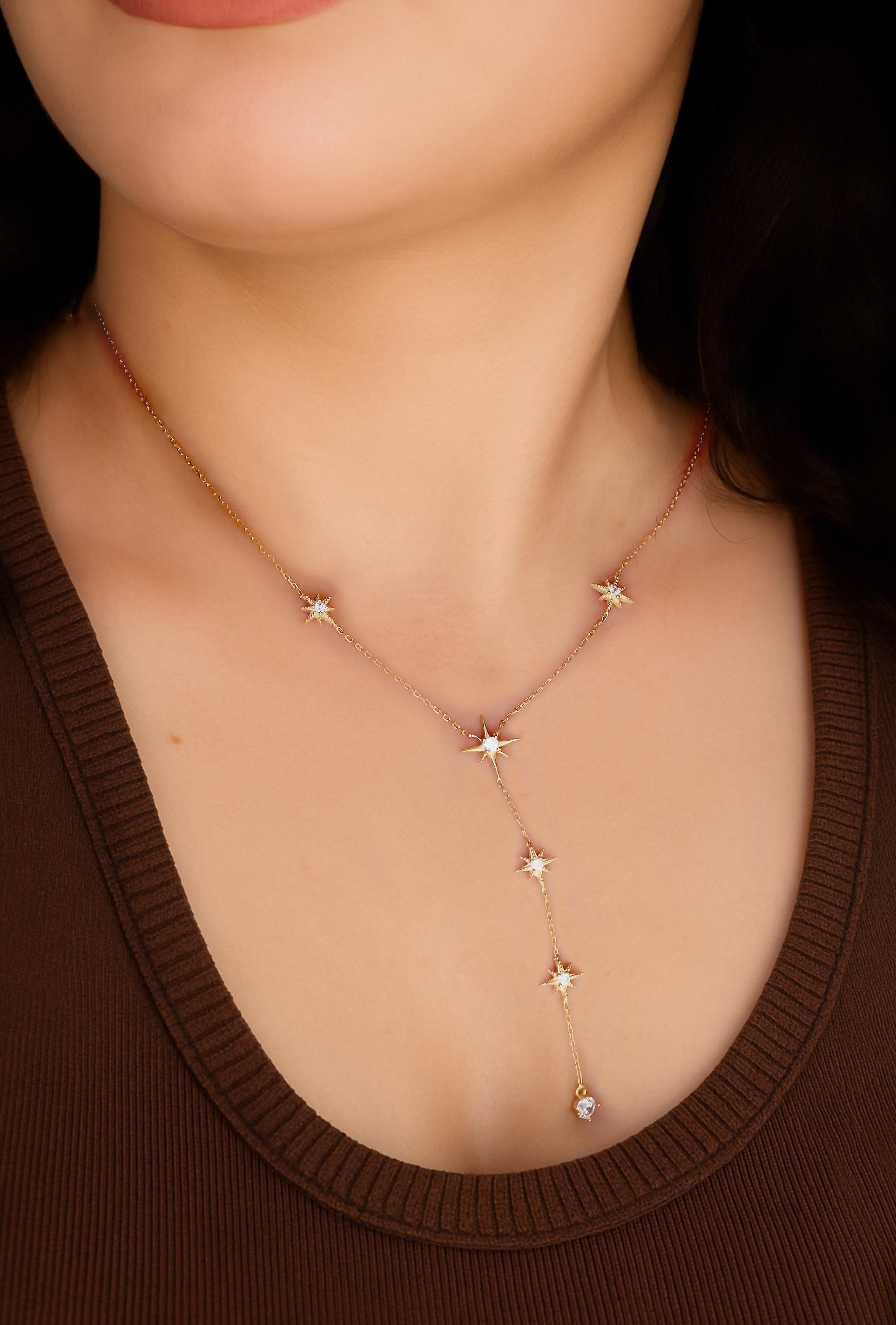 925 Ayar Gümüş Sirius Yıldız Y Kolye