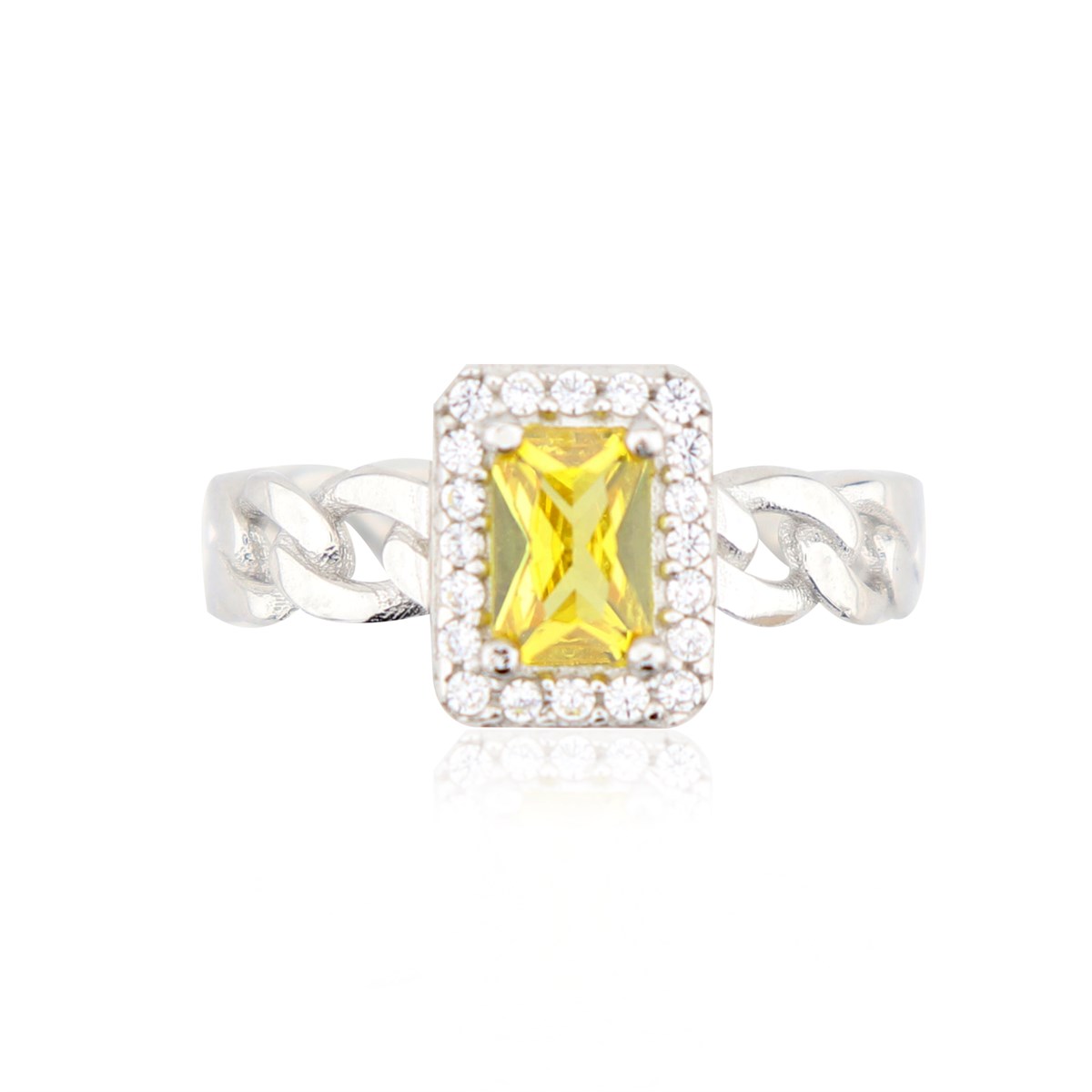 925 Ayar Gümüş Sitrin Baget Takı Seti Zincir Detay