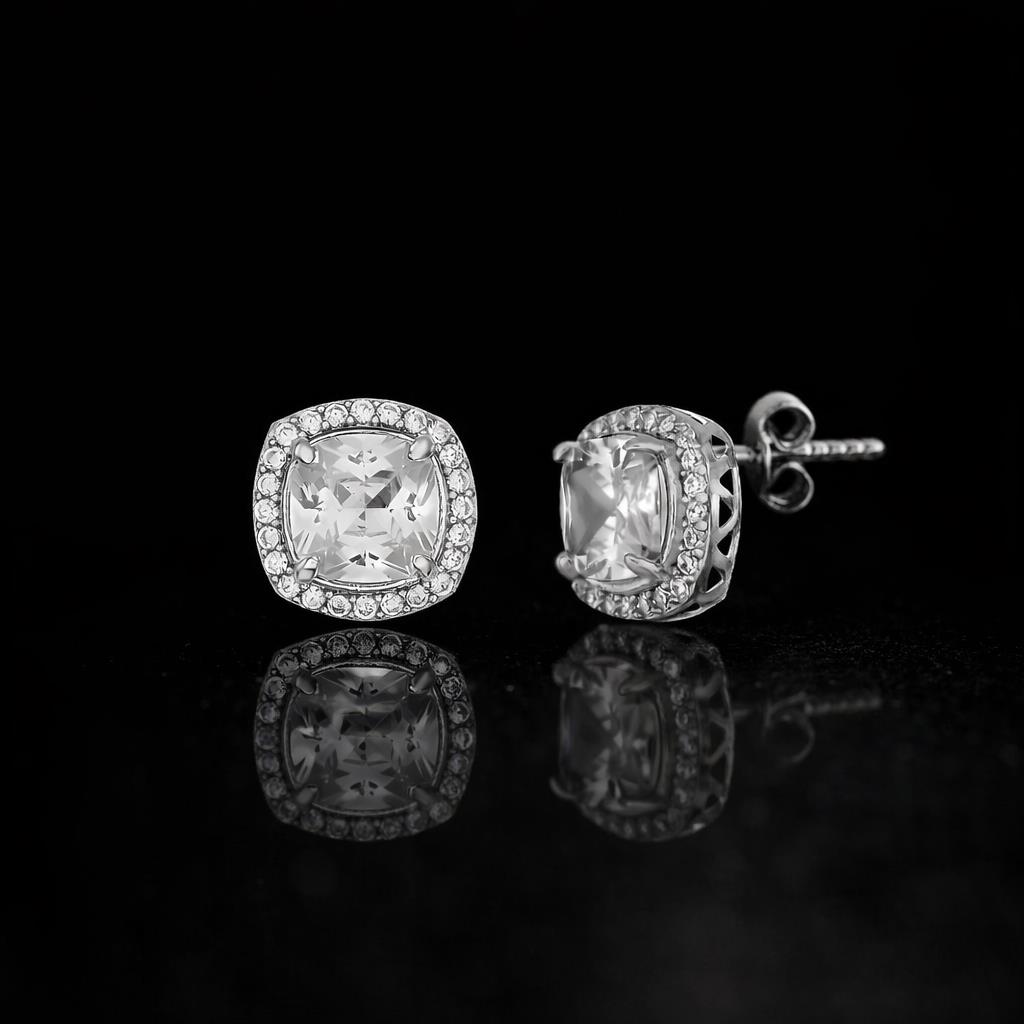925 Ayar Gümüş Swarovski Taşlı Pırlanta Montür Küpe