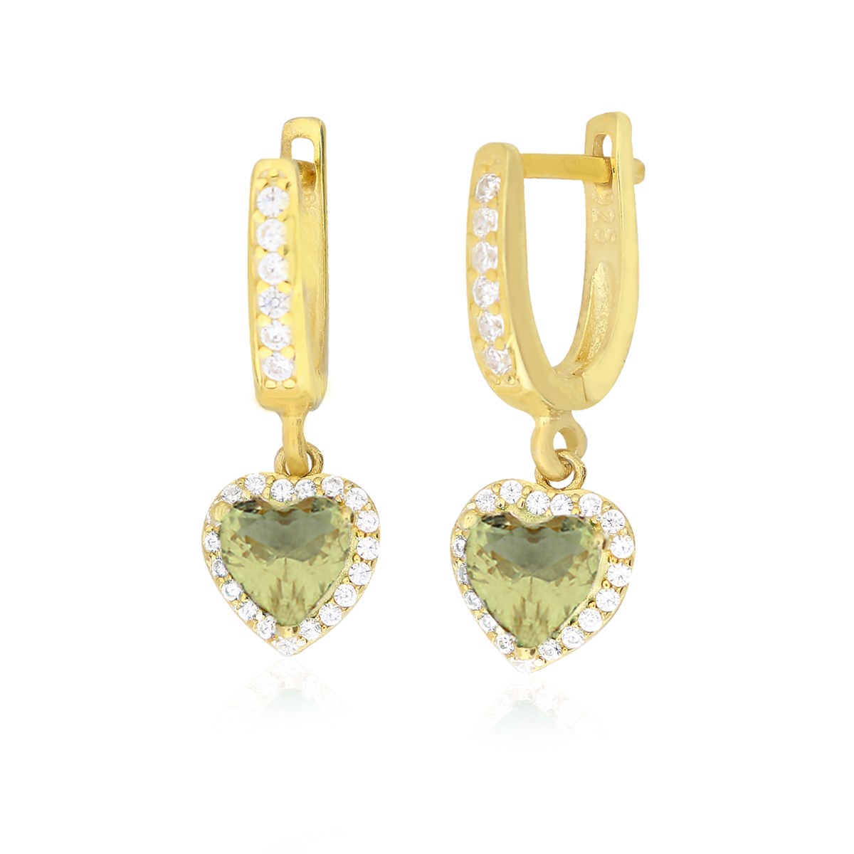 925 Ayar Gümüş Swarovski Zultanit Taş Kalp Küpe