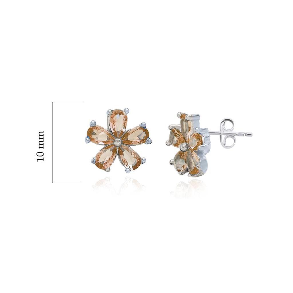 925 Ayar Gümüş Zultanit Çiçek Model Küpe