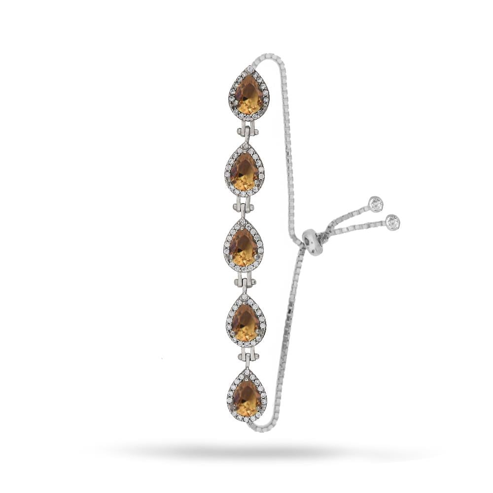 925 Ayar Gümüş Zultanit Damla Taşlı  Bileklik