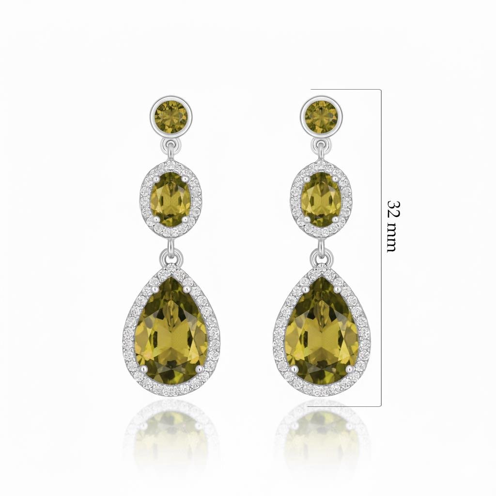 925 Ayar Gümüş Zultanit Kristal Elegance Küpe