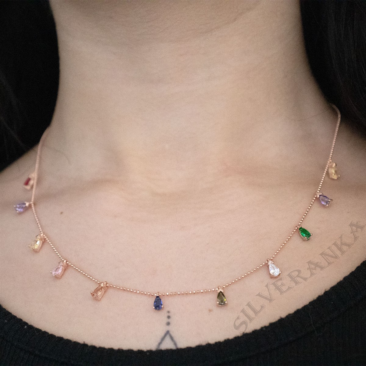 925 Ayar Shakıra Damla Gümüş Kolye