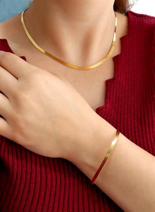  925 Ayar Gümüş Italyan Yassı Zincir Bileklik