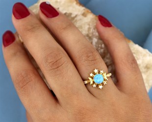  925 Ayar Gümüş Opal Tasarım Yüzük