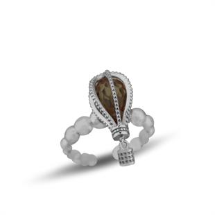  925 Ayar Gümüş Zultanit Taşlı Kapadokya Balon Yüzük